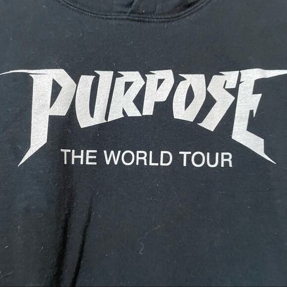 Justin Bieber Black Purpose The World Tour Hoodie Sweatshirt Womens M Hooded - Picture 2 of 8